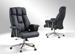 Executive Padded Office Chair with Chrome Base and Armrests