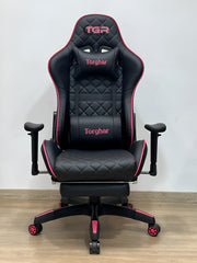 Torghar Gaming Chair, Red and Black Ergonomic Racing Chair with Lumbar Support and Headrest